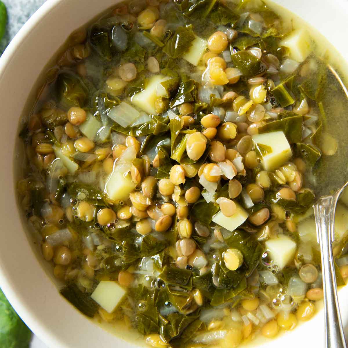 Green lentil soup